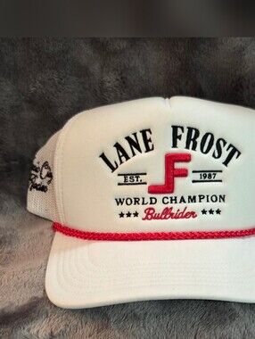 Lane Frost Commemorative Mesh Snapback Trucker's Cap White, Music City Rodeo